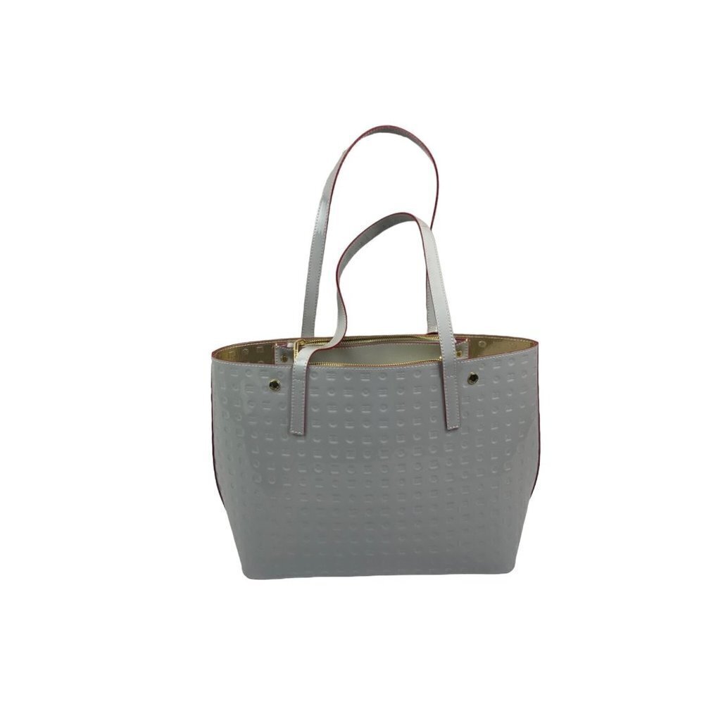 NWOT Arcadia Grey Patent Leather Tote Bag